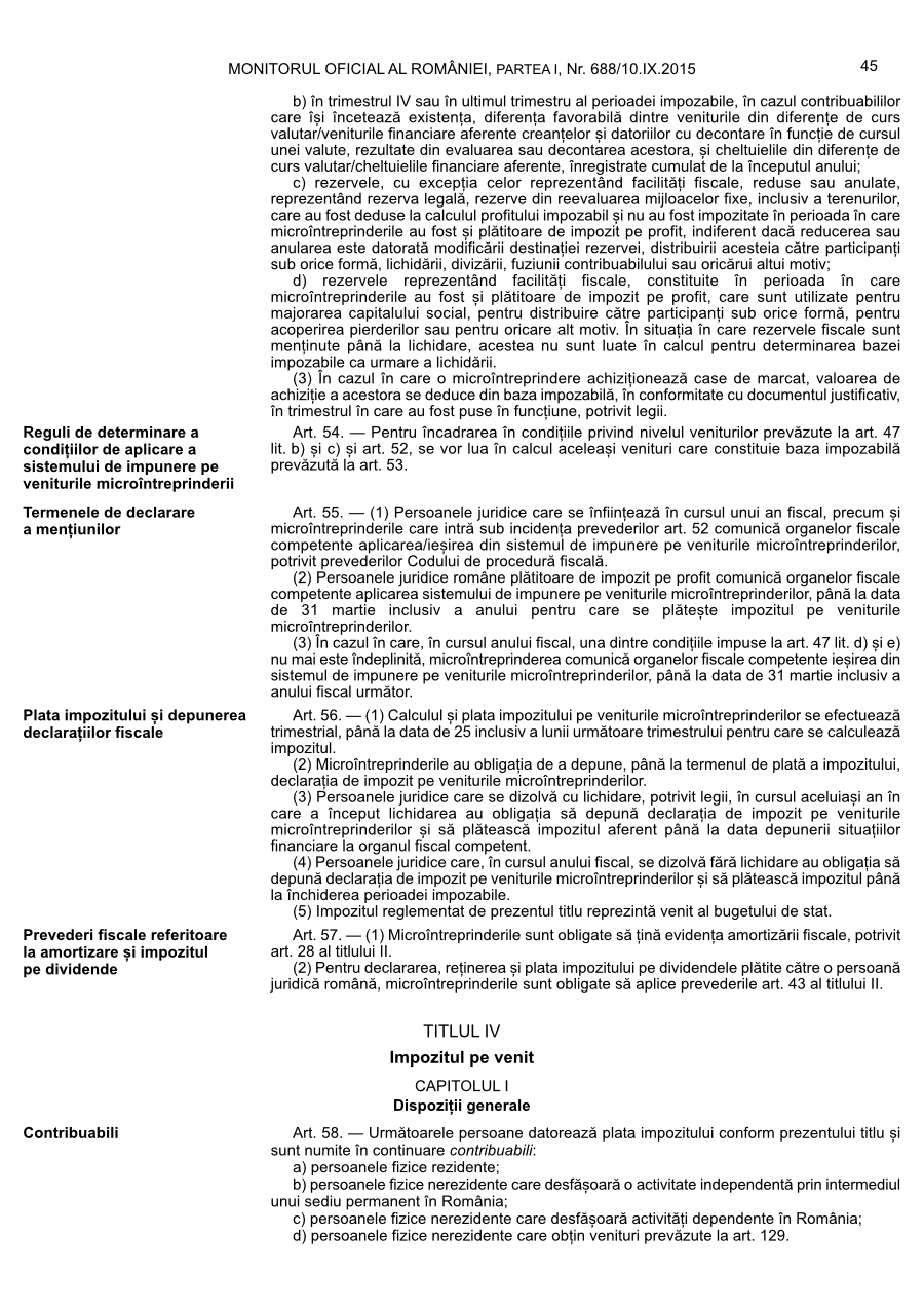 Pagina 45 din Monitorul Oficial nr. 688/2015