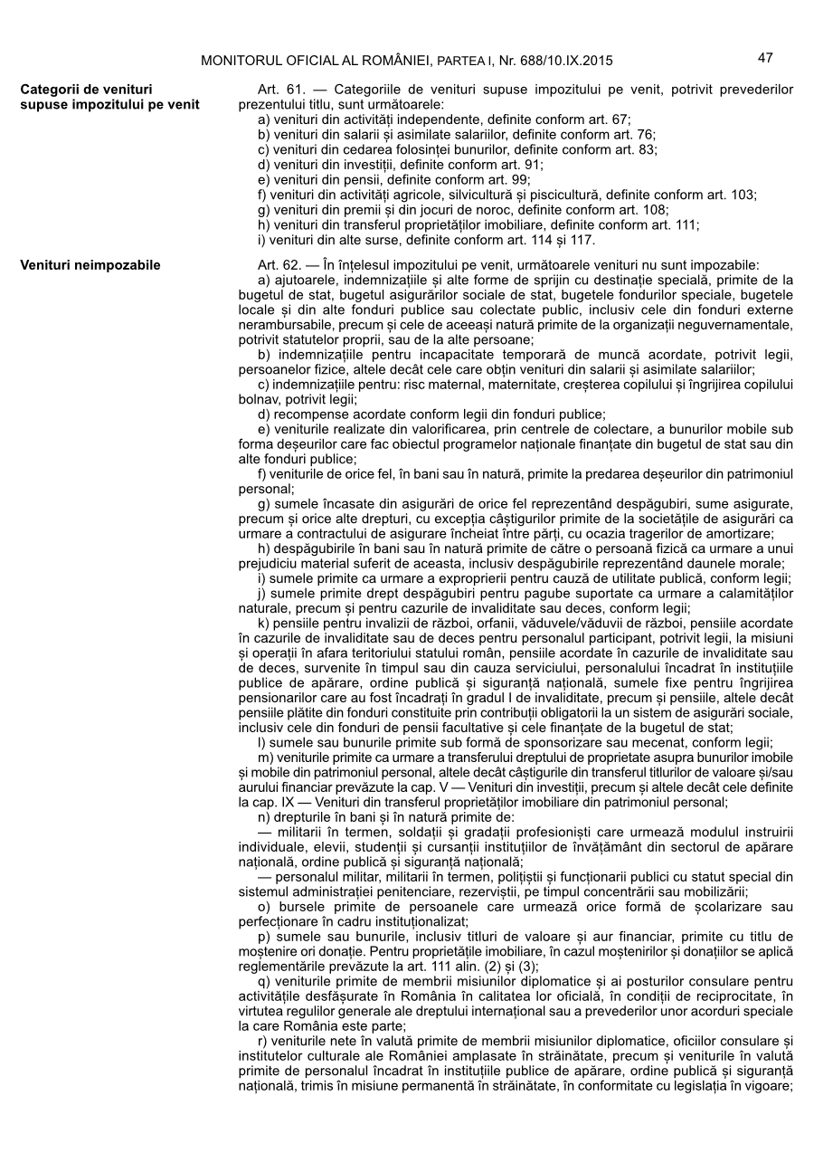 Pagina 47 din Monitorul Oficial nr. 688/2015
