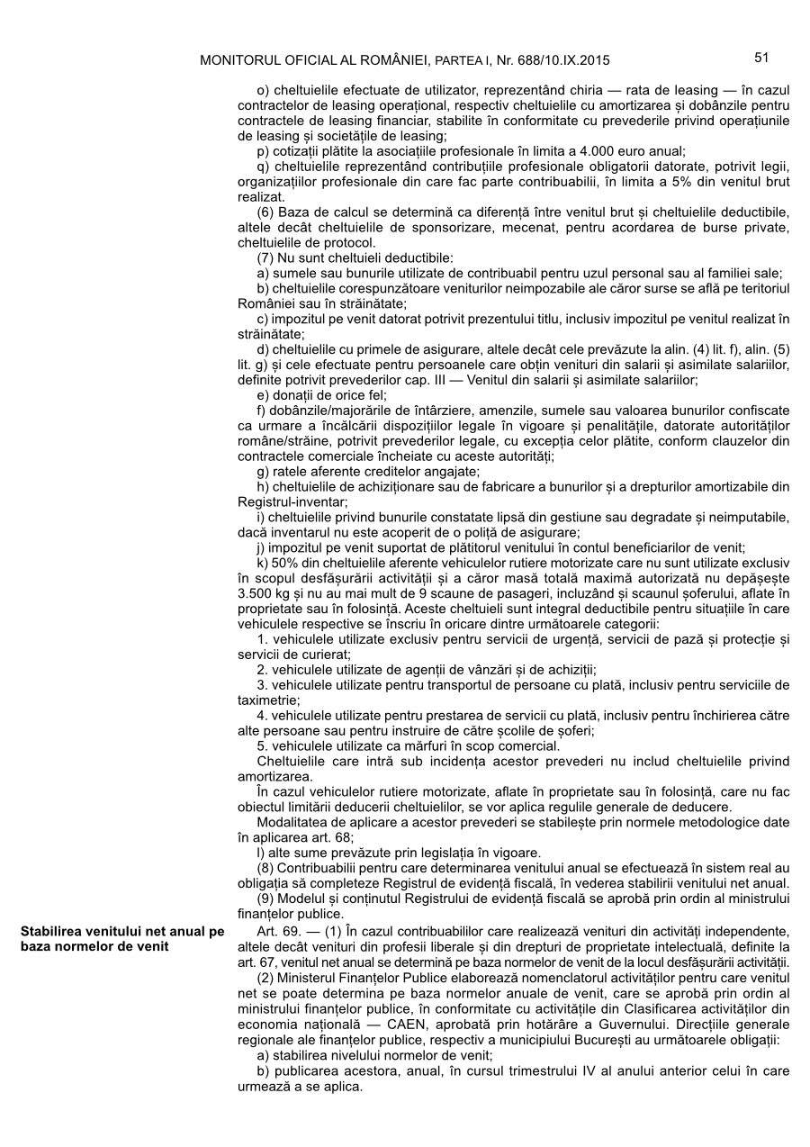 Pagina 51 din Monitorul Oficial nr. 688/2015