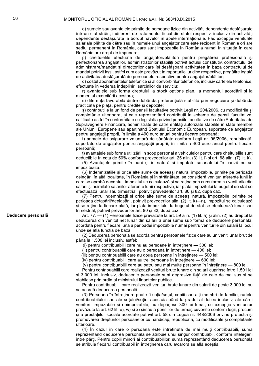 Pagina 56 din Monitorul Oficial nr. 688/2015
