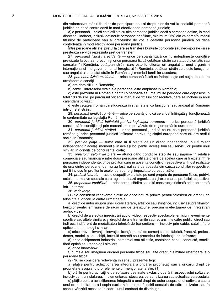 Pagina 6 din Monitorul Oficial nr. 688/2015