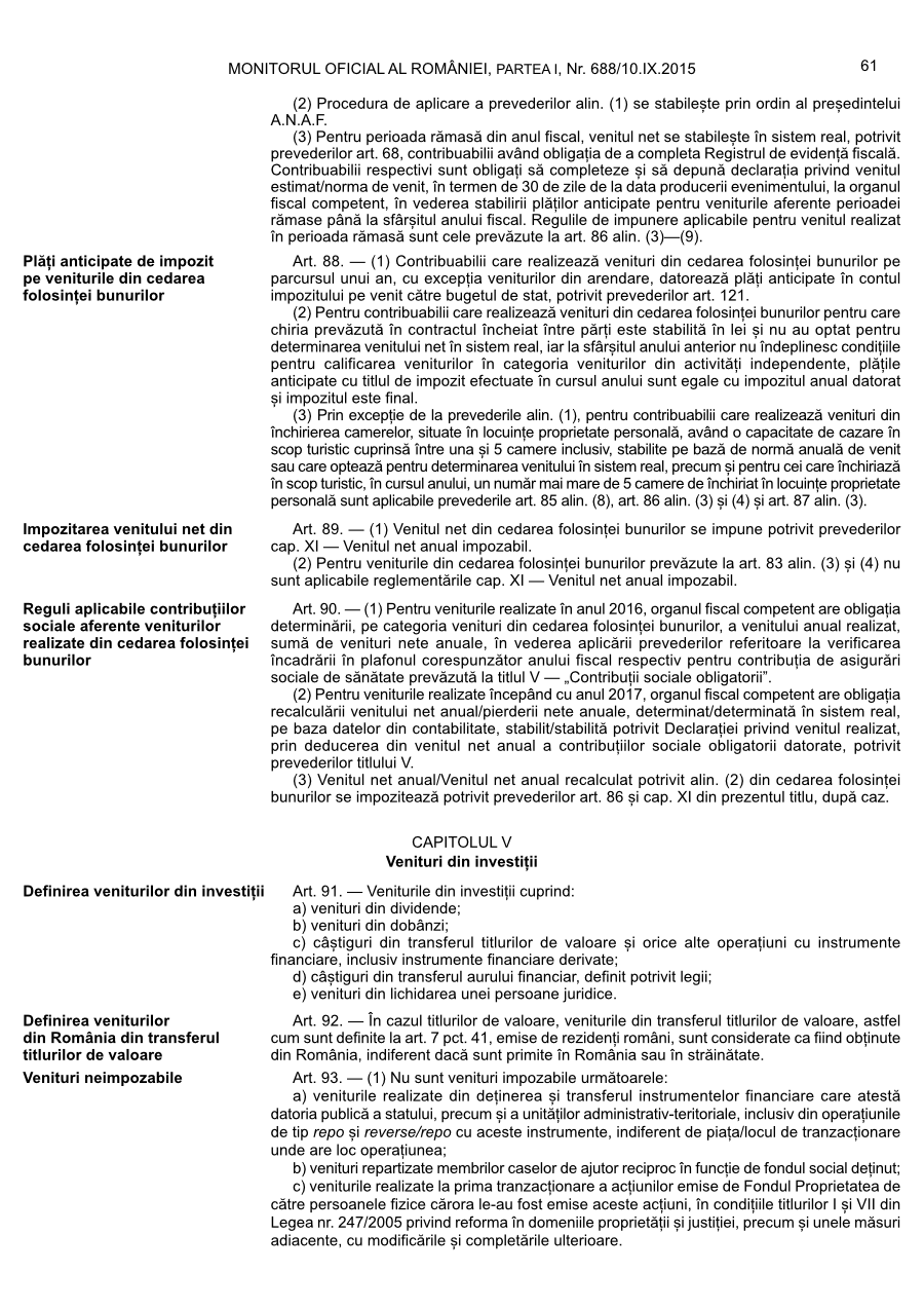 Pagina 61 din Monitorul Oficial nr. 688/2015