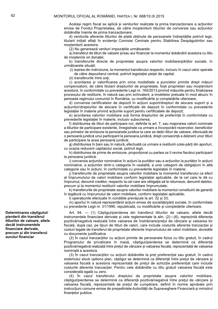 Pagina 62 din Monitorul Oficial nr. 688/2015