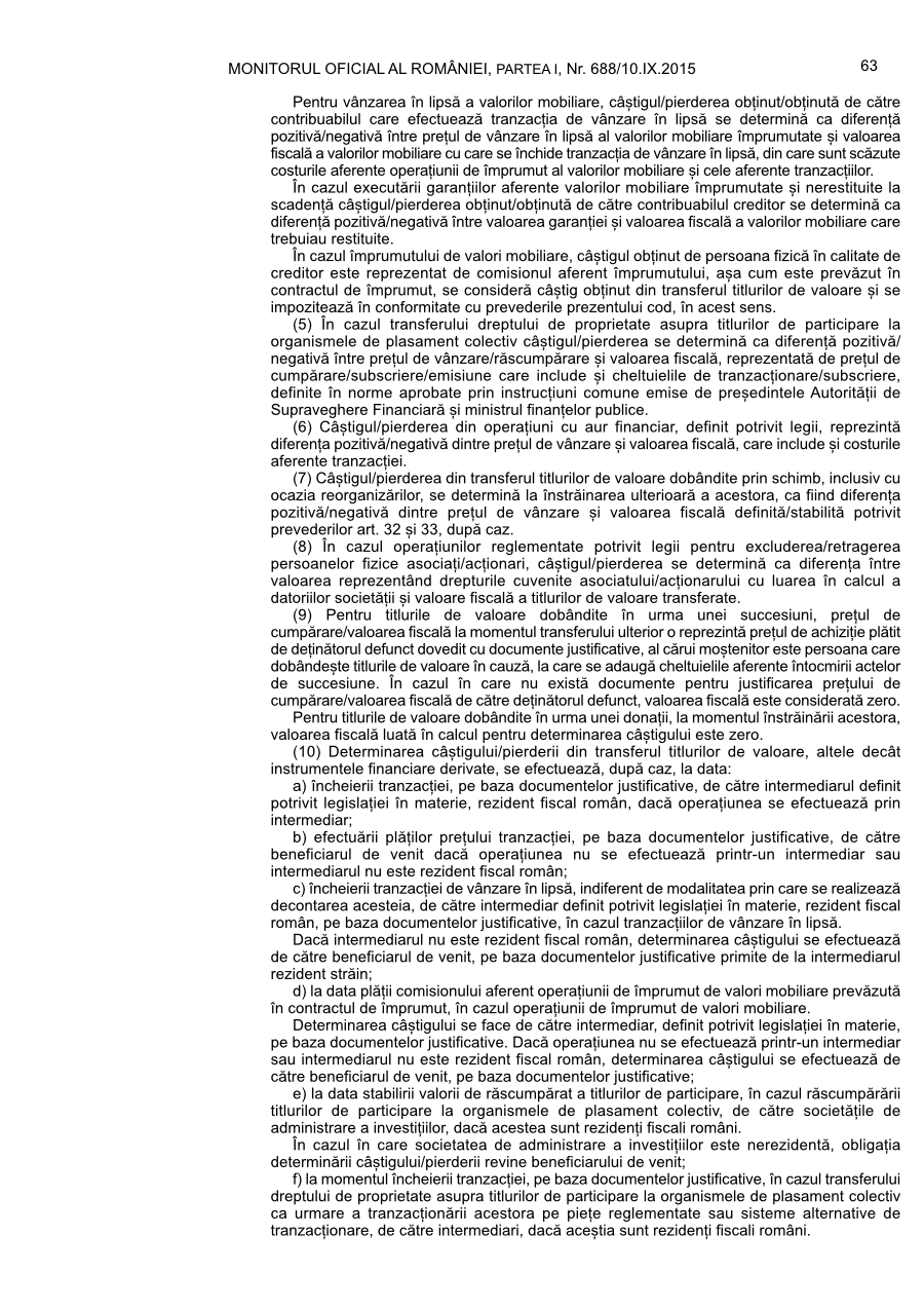 Pagina 63 din Monitorul Oficial nr. 688/2015
