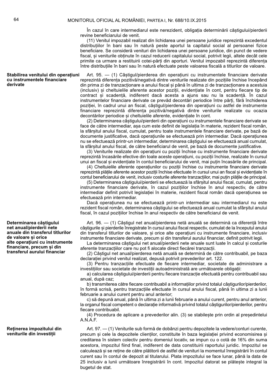 Pagina 64 din Monitorul Oficial nr. 688/2015
