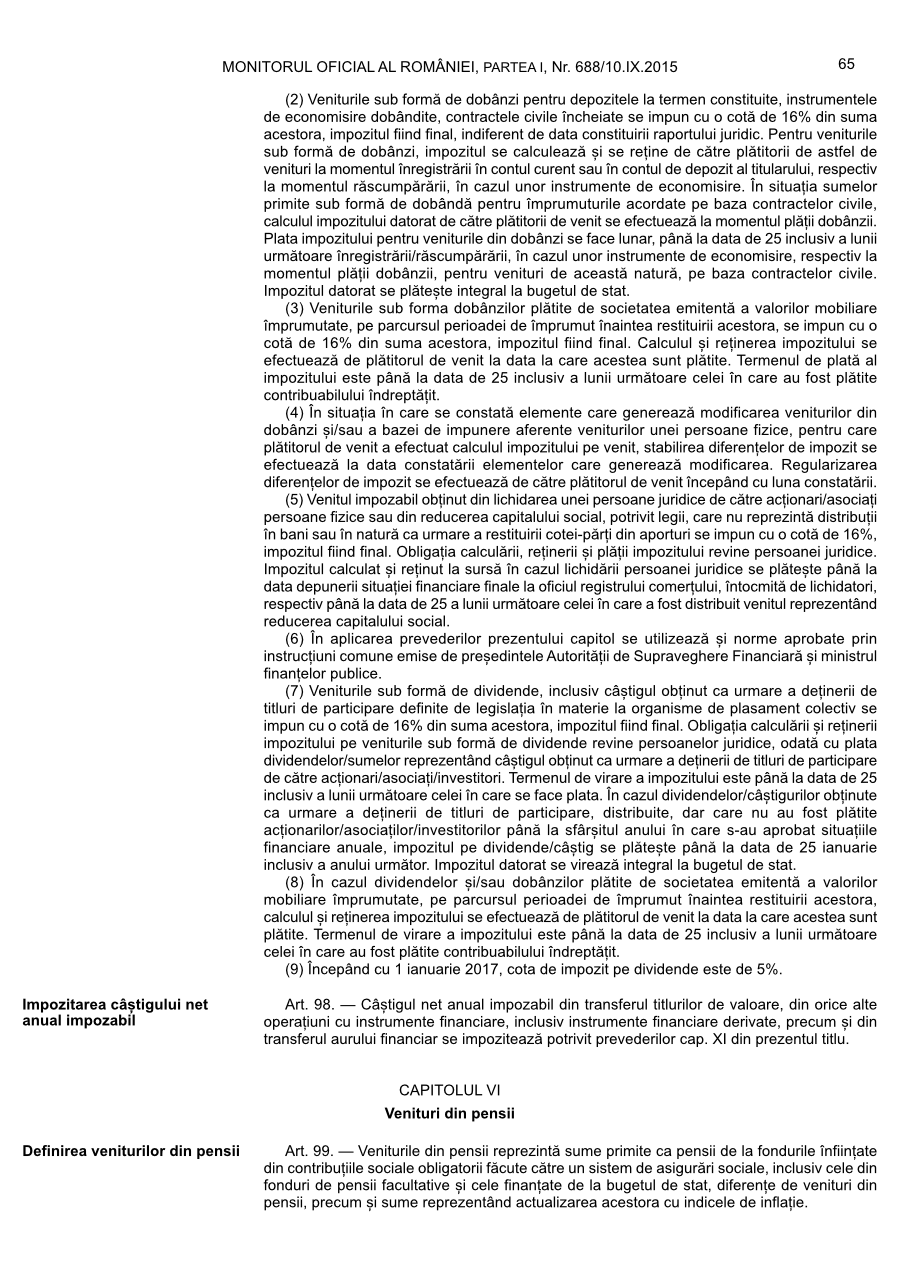 Pagina 65 din Monitorul Oficial nr. 688/2015