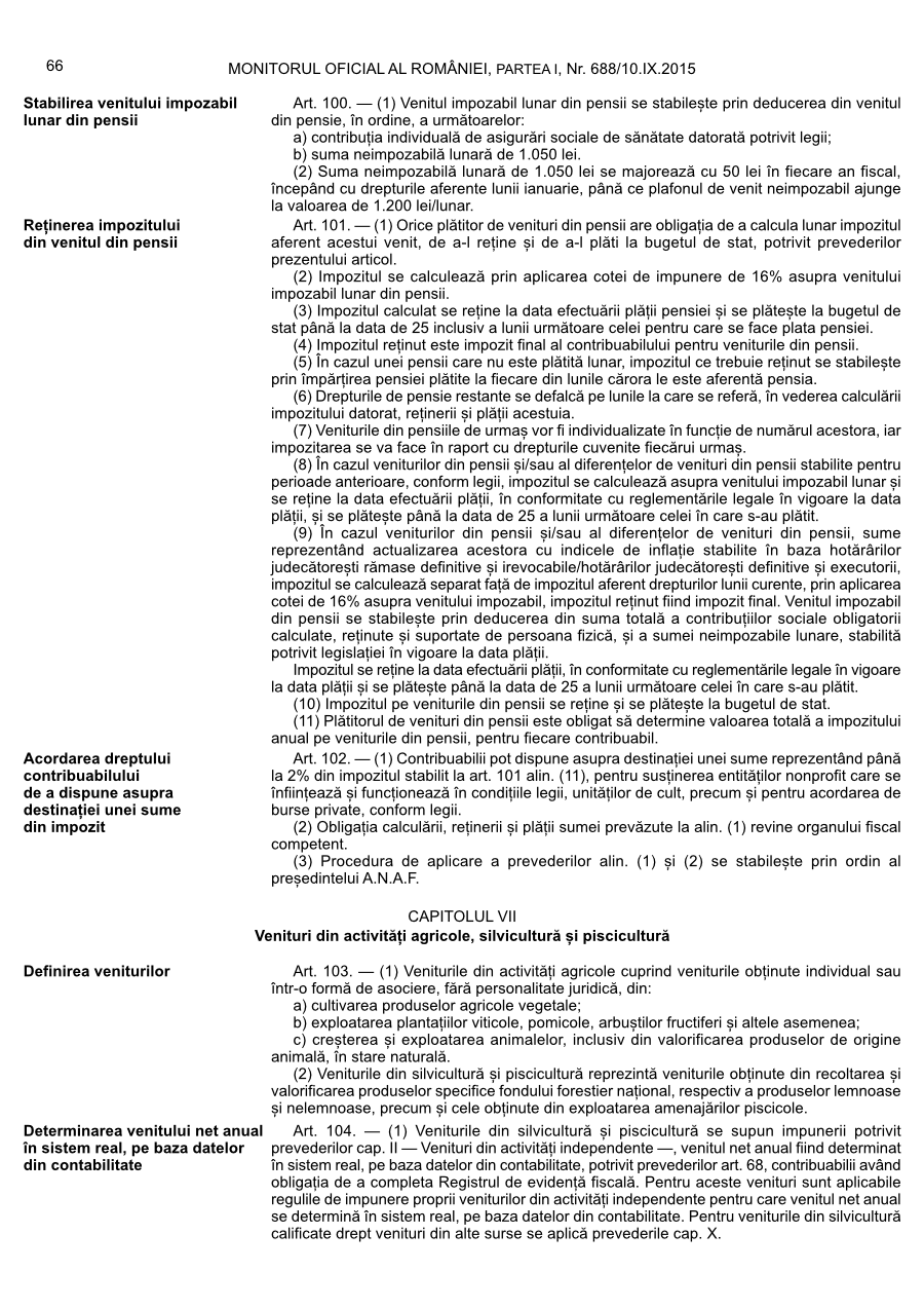Pagina 66 din Monitorul Oficial nr. 688/2015