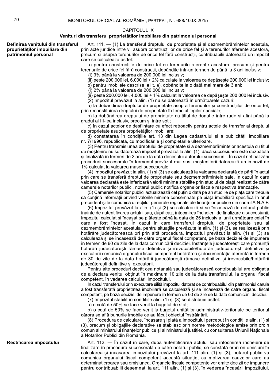 Pagina 70 din Monitorul Oficial nr. 688/2015