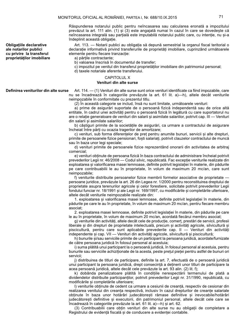 Pagina 71 din Monitorul Oficial nr. 688/2015