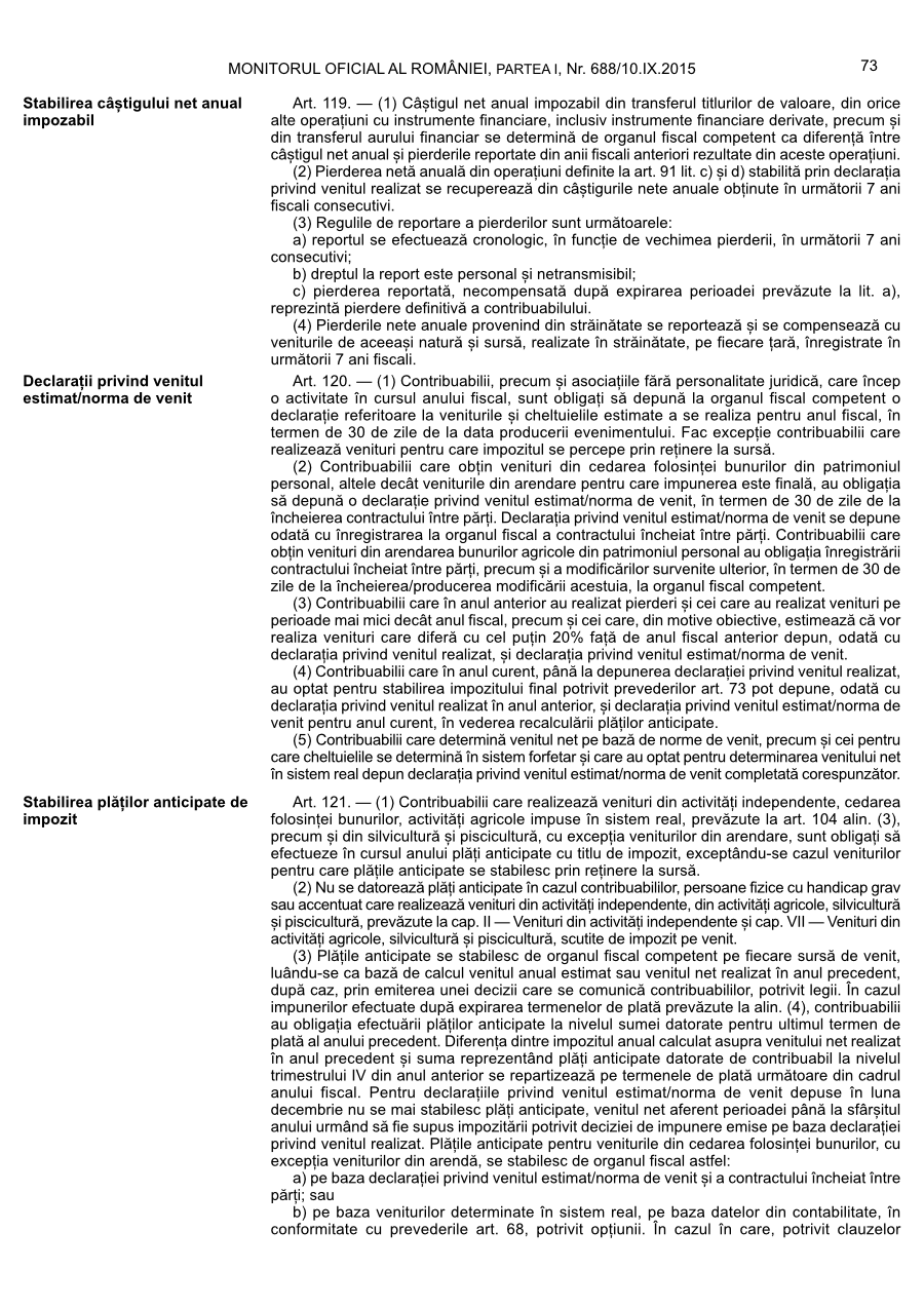 Pagina 73 din Monitorul Oficial nr. 688/2015