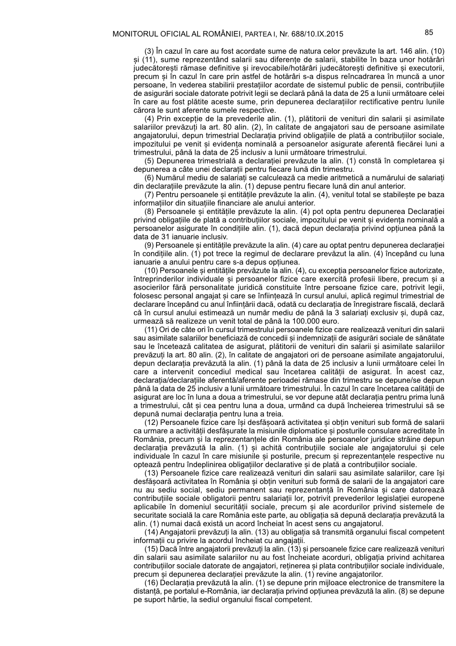 Pagina 85 din Monitorul Oficial nr. 688/2015