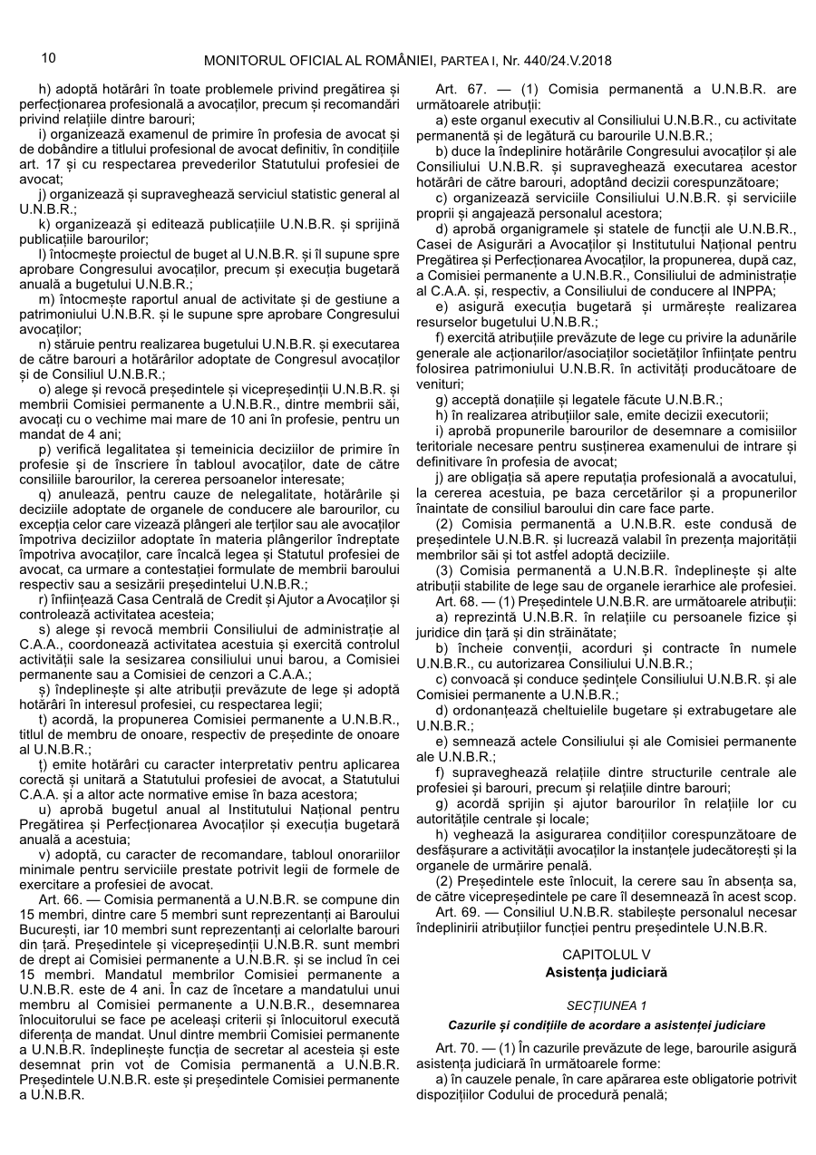 Pagina 10 din Monitorul Oficial nr. 440/2018