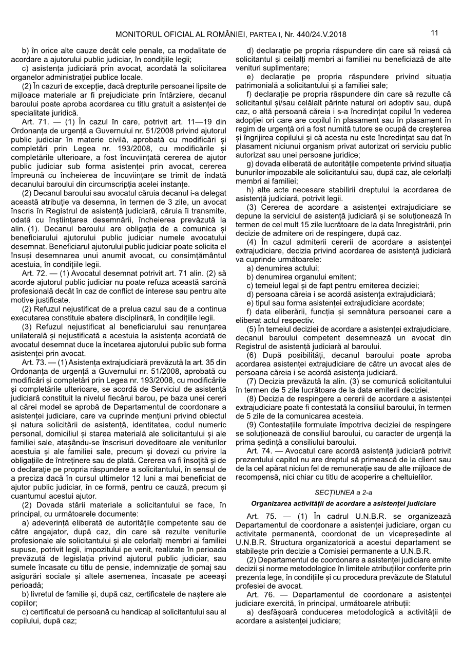 Pagina 11 din Monitorul Oficial nr. 440/2018
