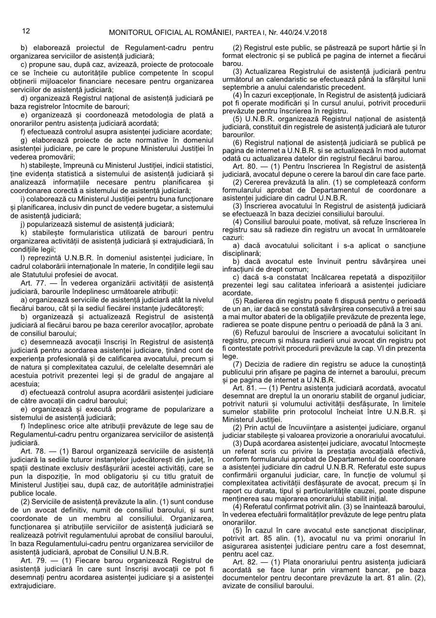 Pagina 12 din Monitorul Oficial nr. 440/2018