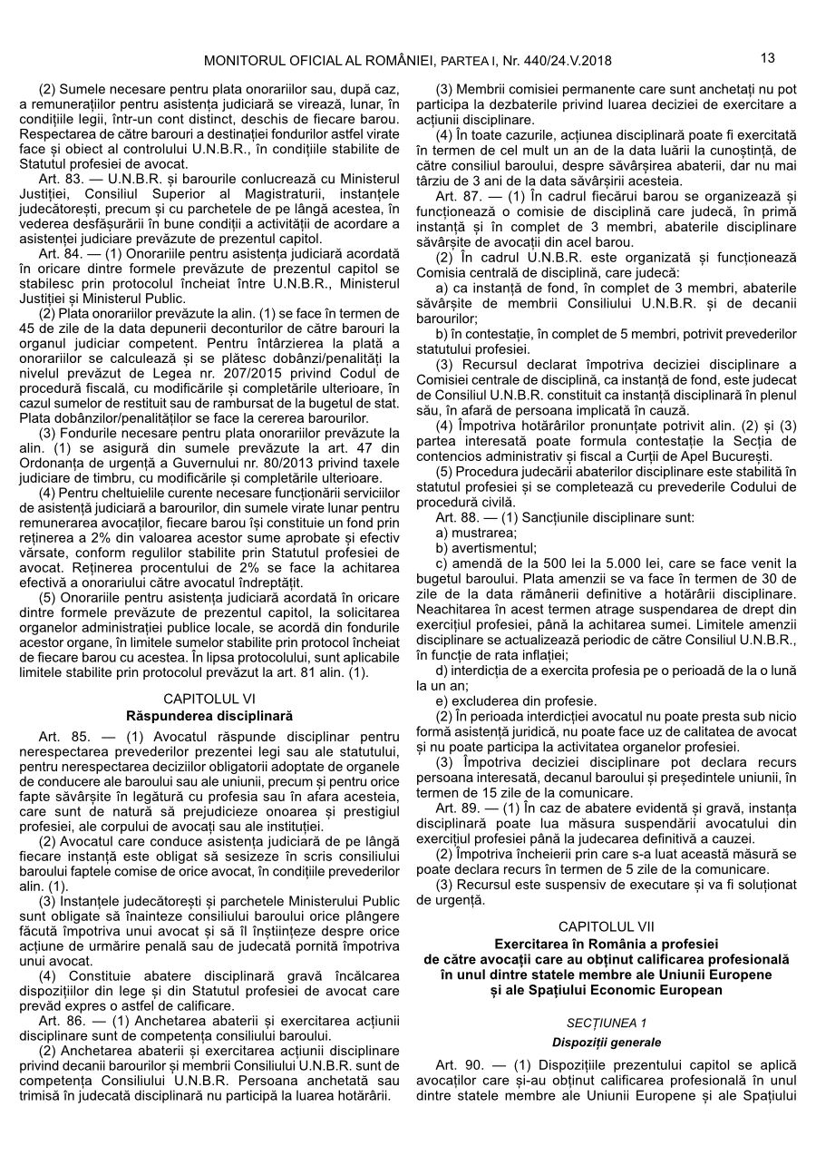 Pagina 13 din Monitorul Oficial nr. 440/2018
