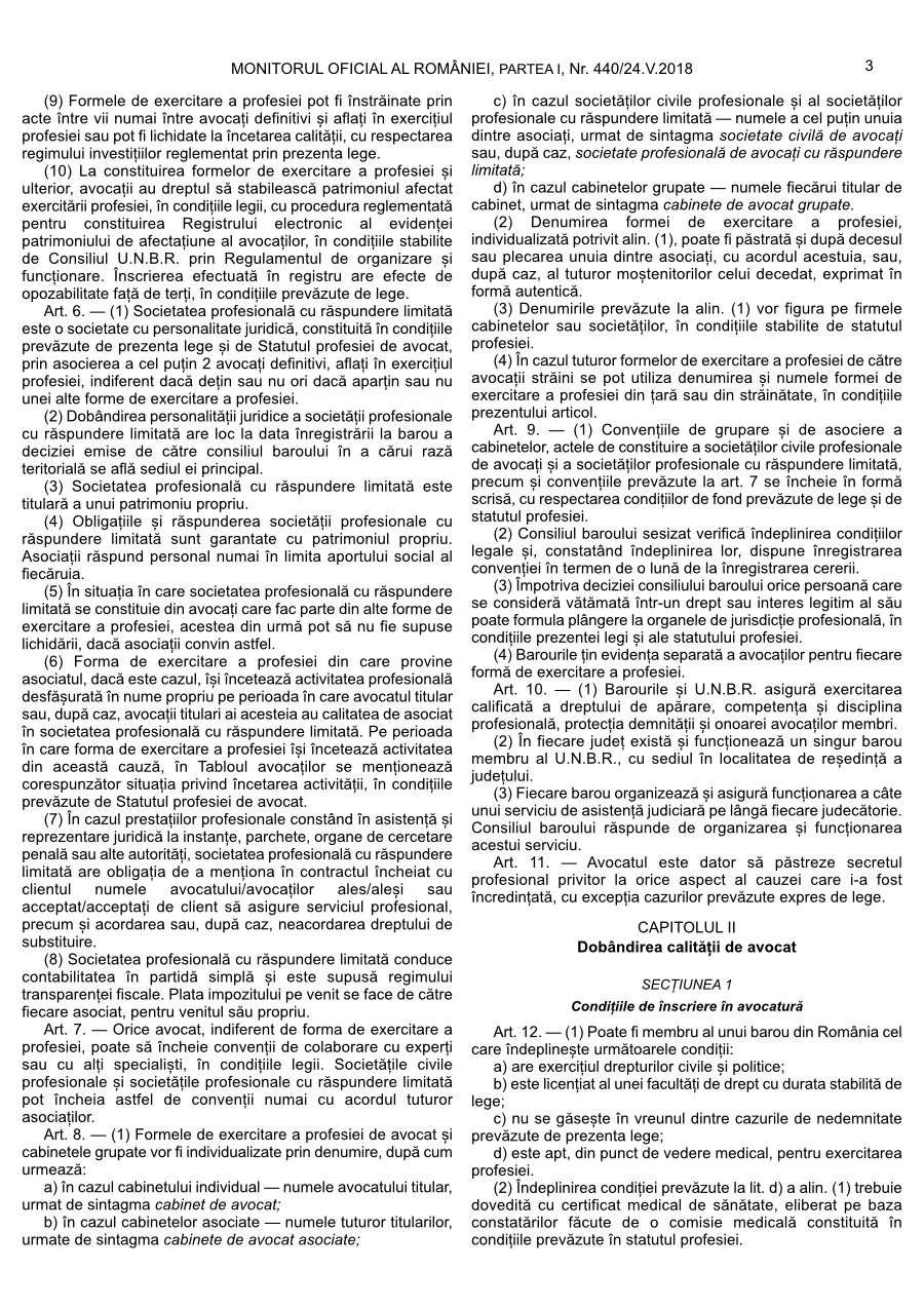 Pagina 3 din Monitorul Oficial nr. 440/2018
