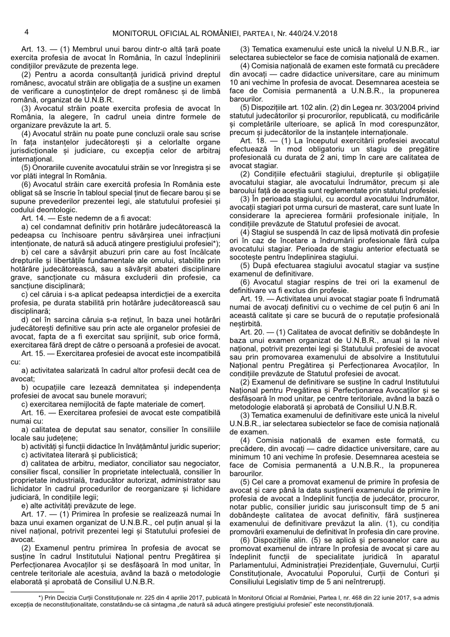 Pagina 4 din Monitorul Oficial nr. 440/2018