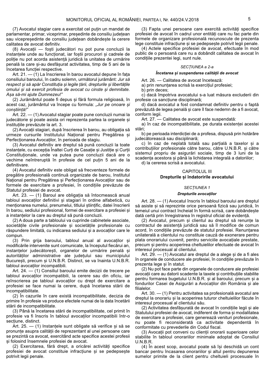 Pagina 5 din Monitorul Oficial nr. 440/2018