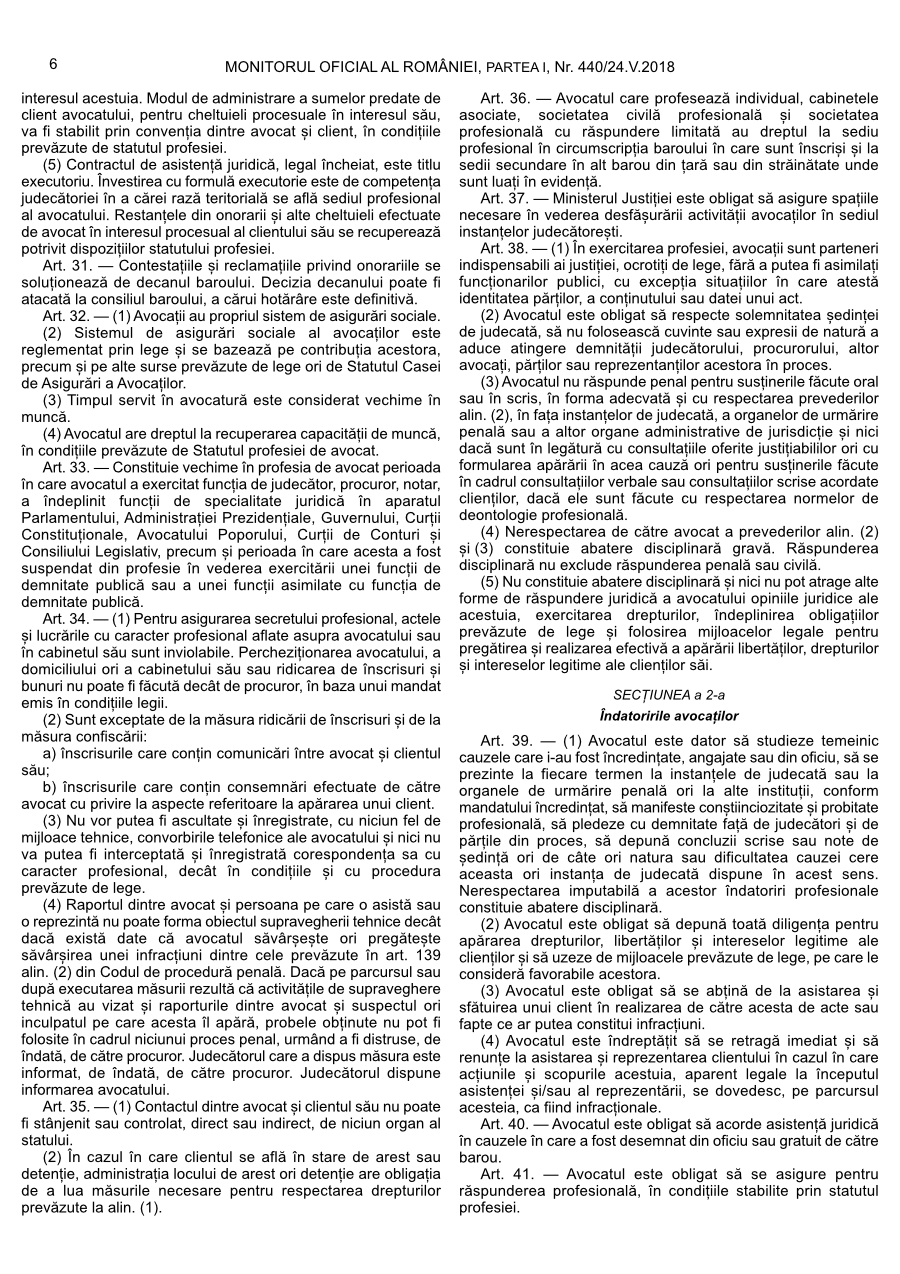 Pagina 6 din Monitorul Oficial nr. 440/2018