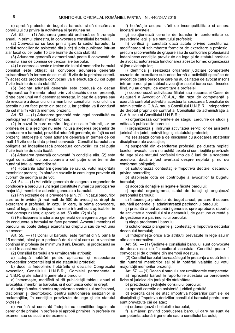 Pagina 8 din Monitorul Oficial nr. 440/2018