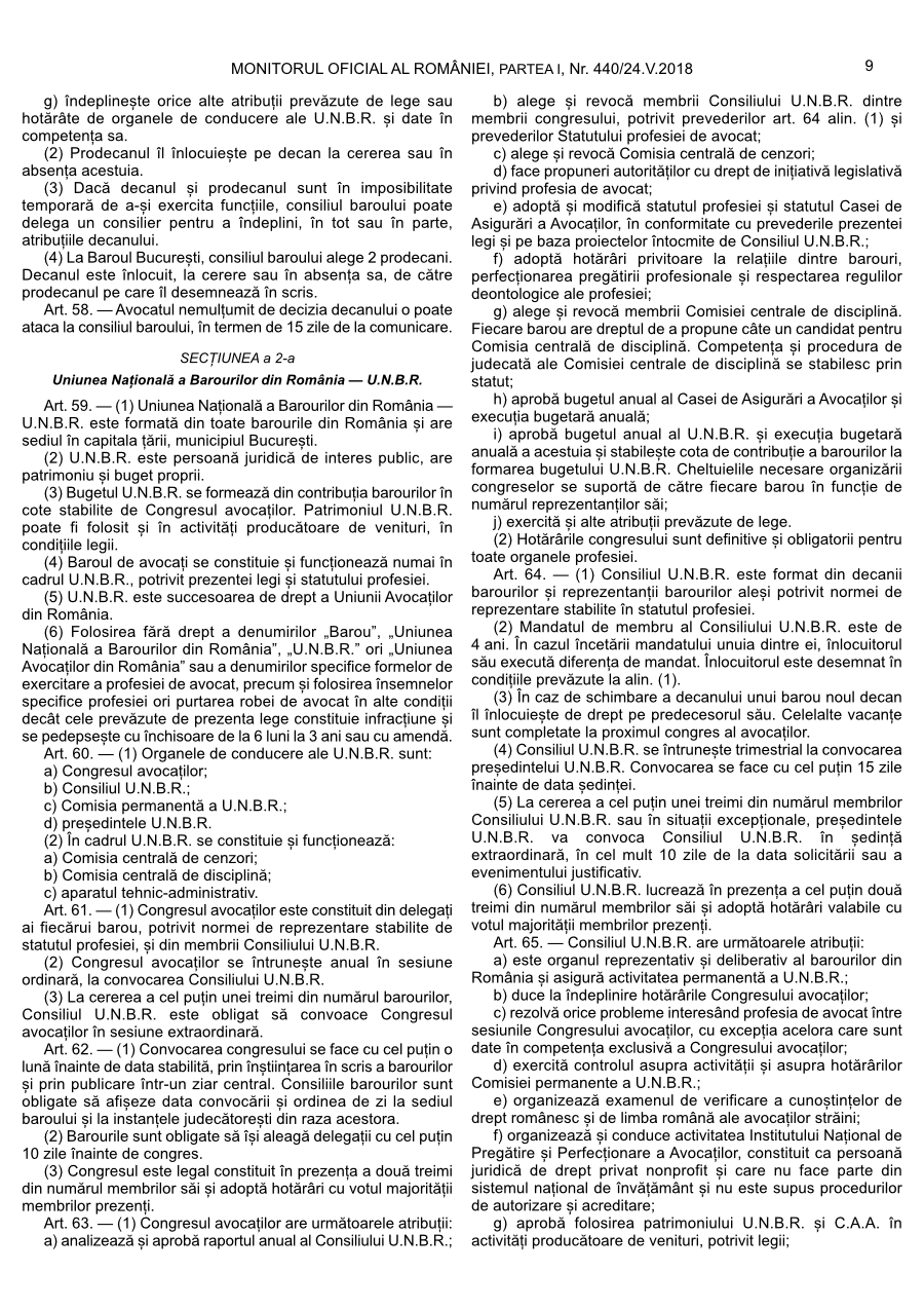 Pagina 9 din Monitorul Oficial nr. 440/2018