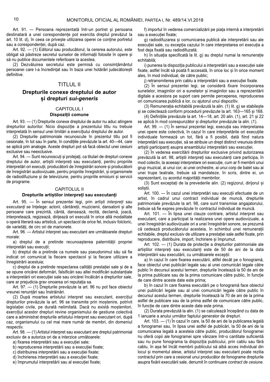 Pagina 10 din Monitorul Oficial nr. 489/2018