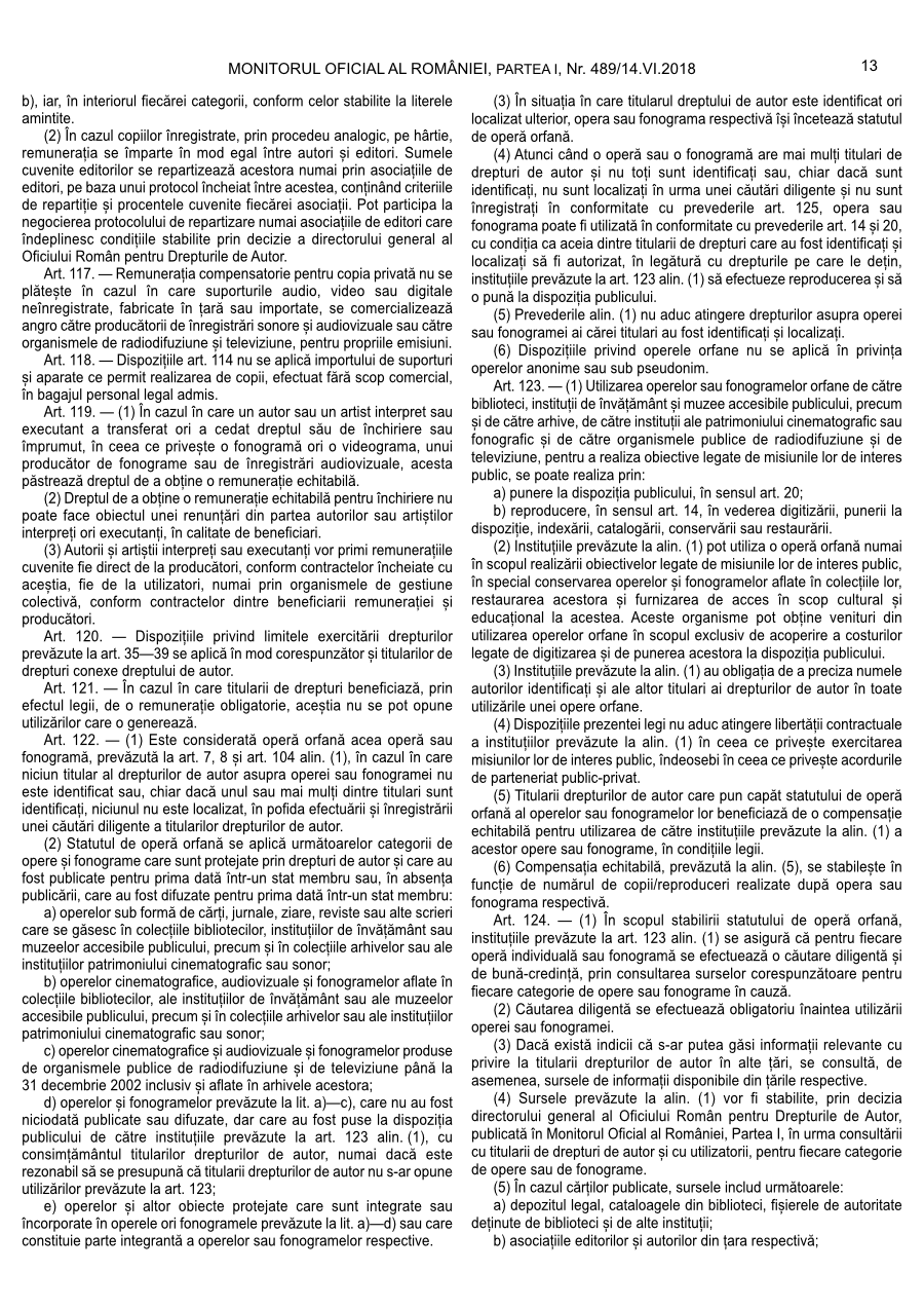 Pagina 13 din Monitorul Oficial nr. 489/2018