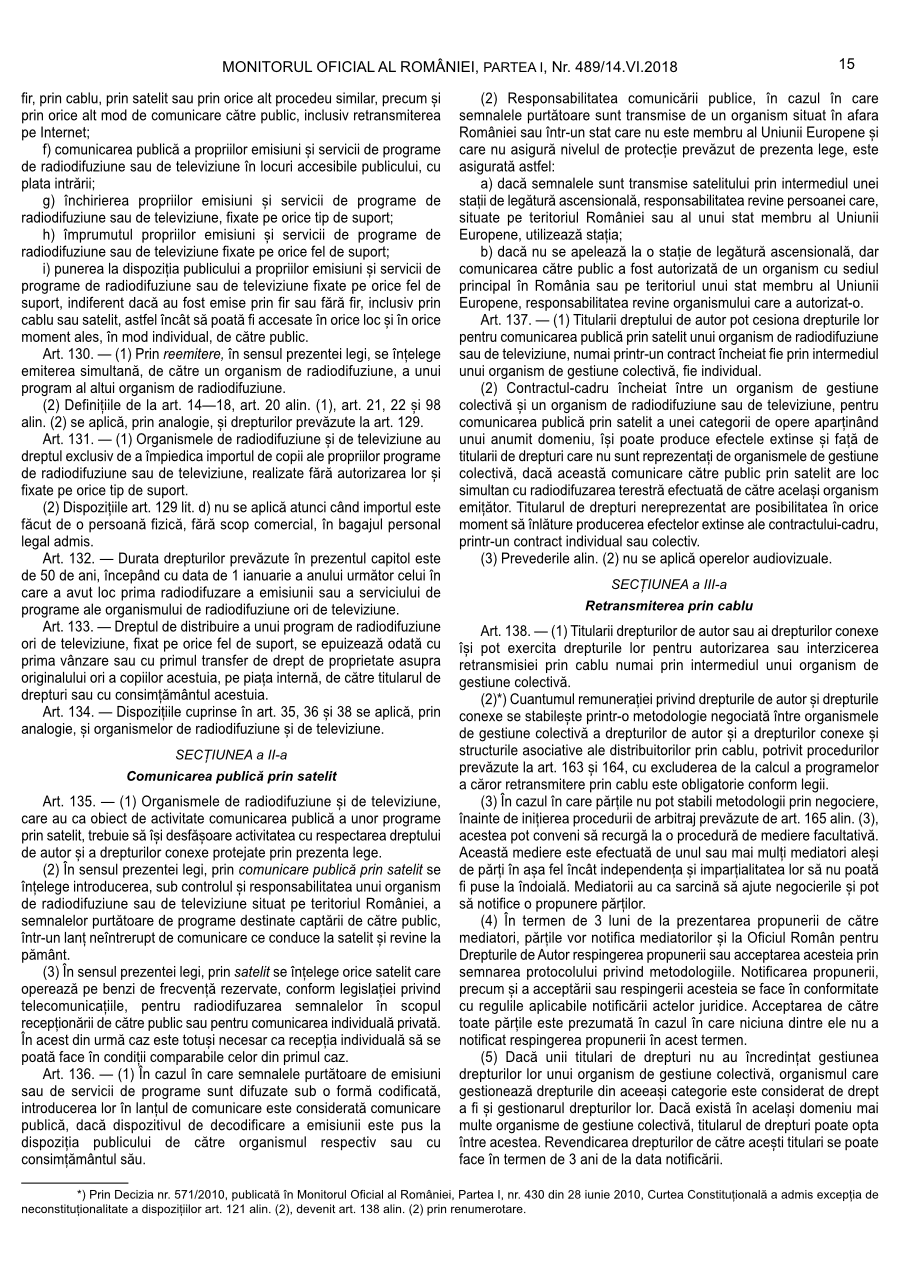 Pagina 15 din Monitorul Oficial nr. 489/2018