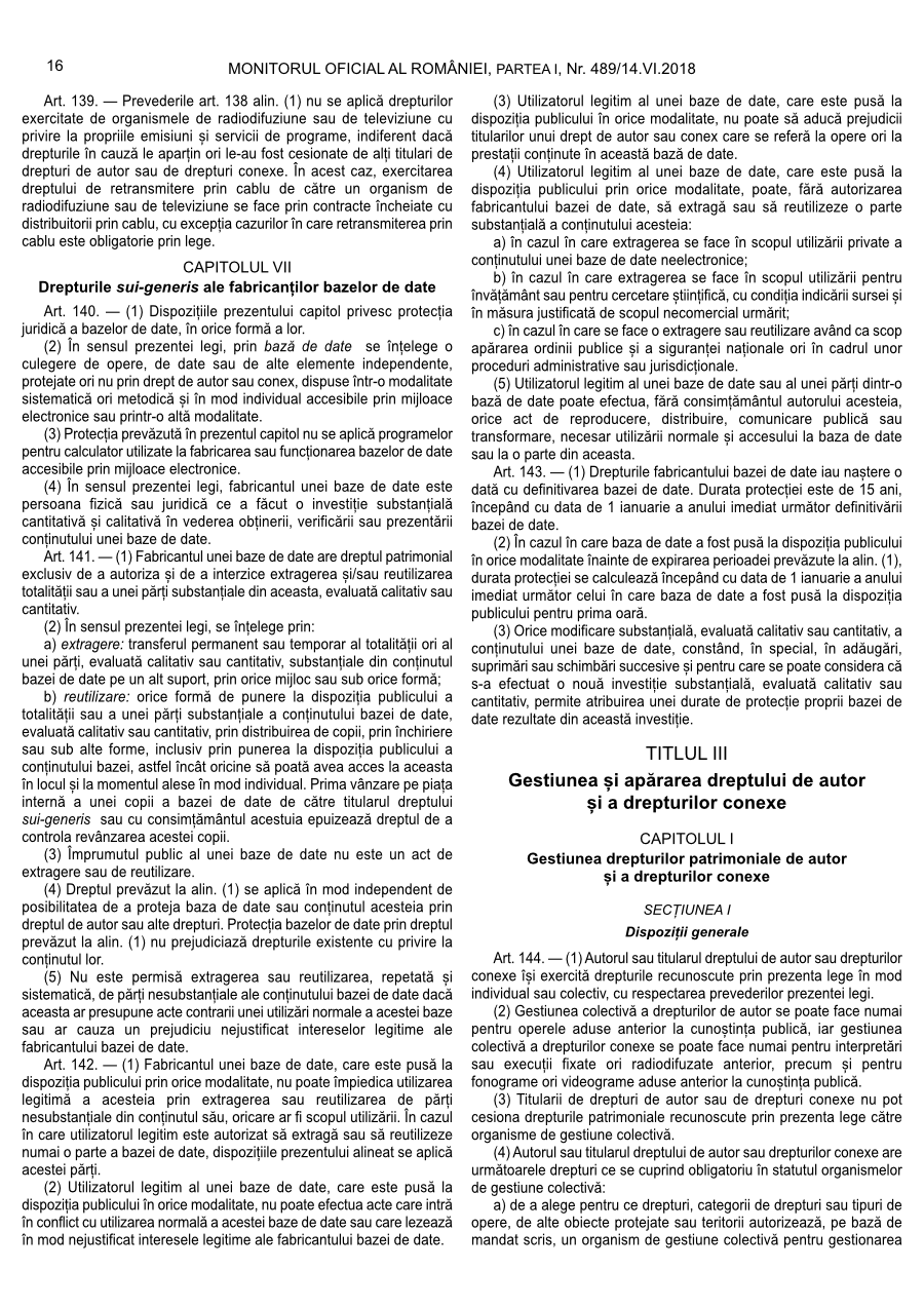 Pagina 16 din Monitorul Oficial nr. 489/2018