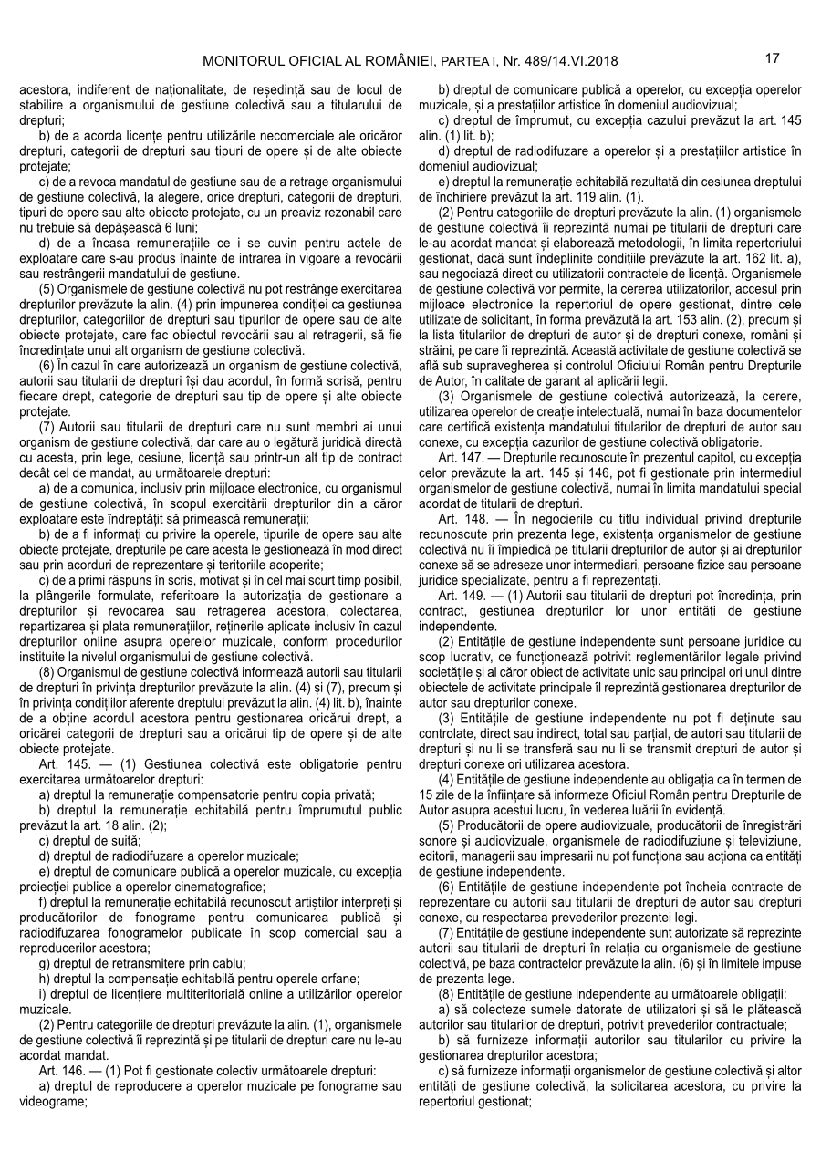 Pagina 17 din Monitorul Oficial nr. 489/2018