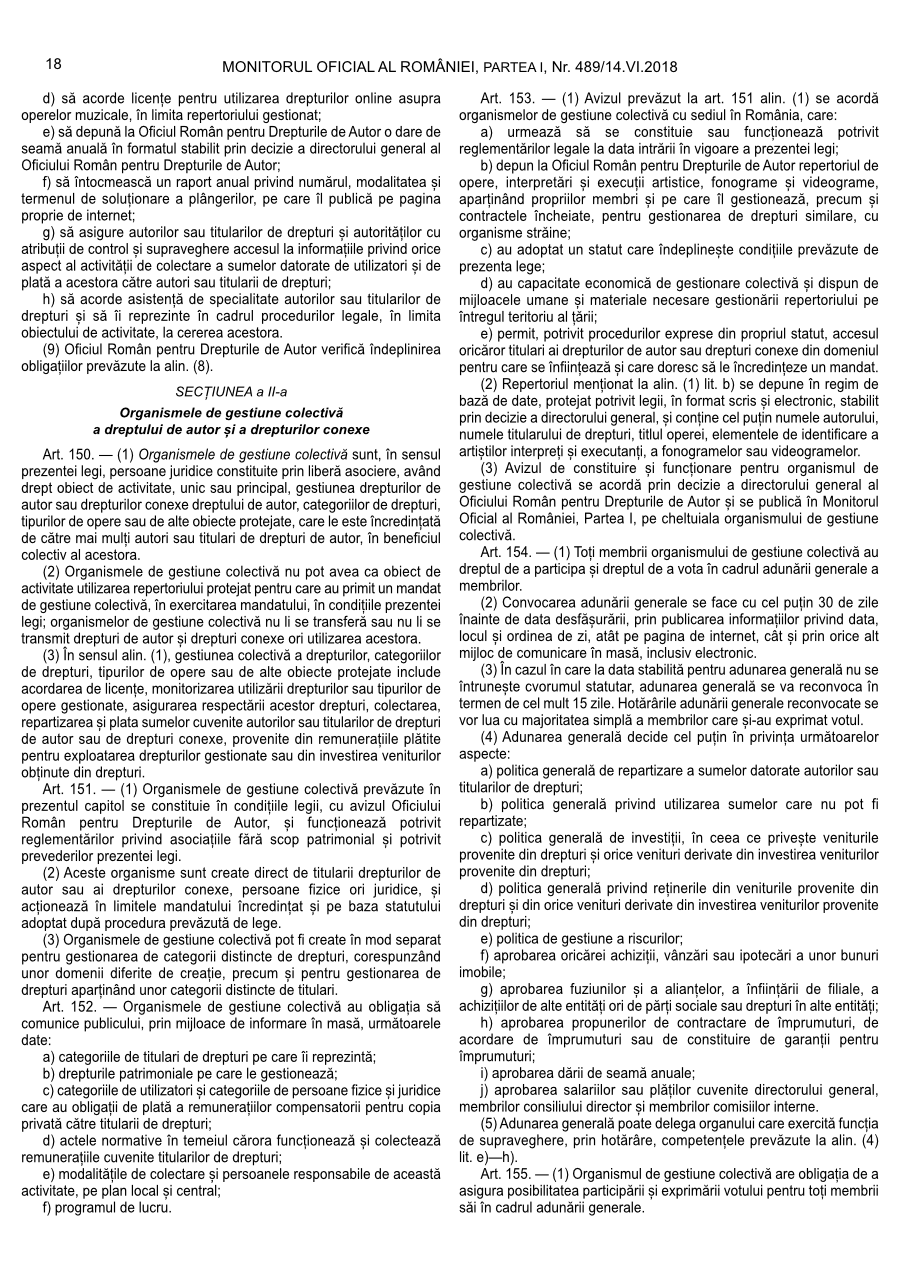 Pagina 18 din Monitorul Oficial nr. 489/2018