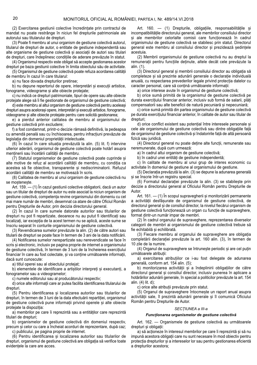 Pagina 20 din Monitorul Oficial nr. 489/2018