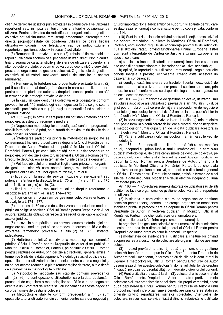 Pagina 22 din Monitorul Oficial nr. 489/2018
