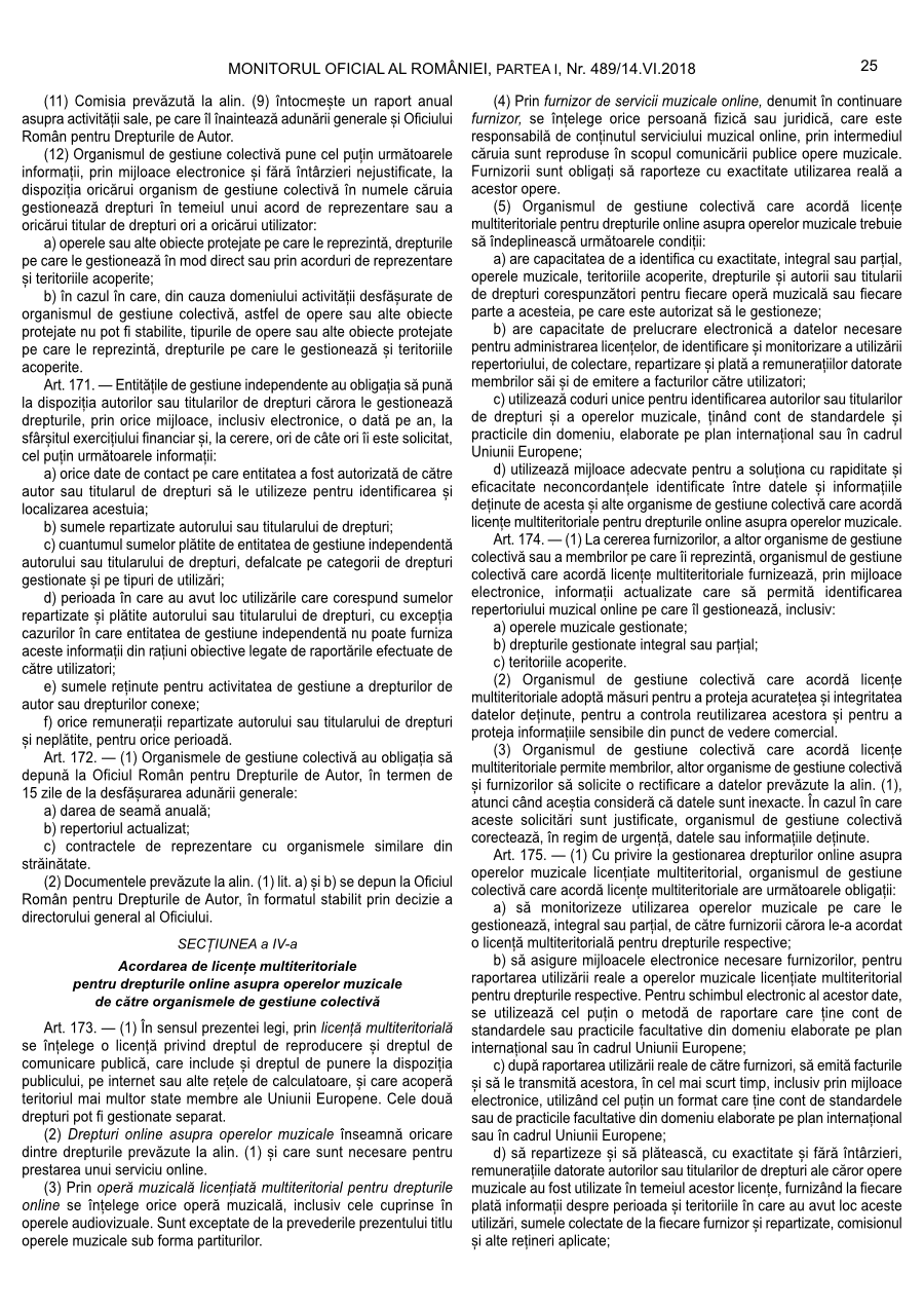 Pagina 25 din Monitorul Oficial nr. 489/2018