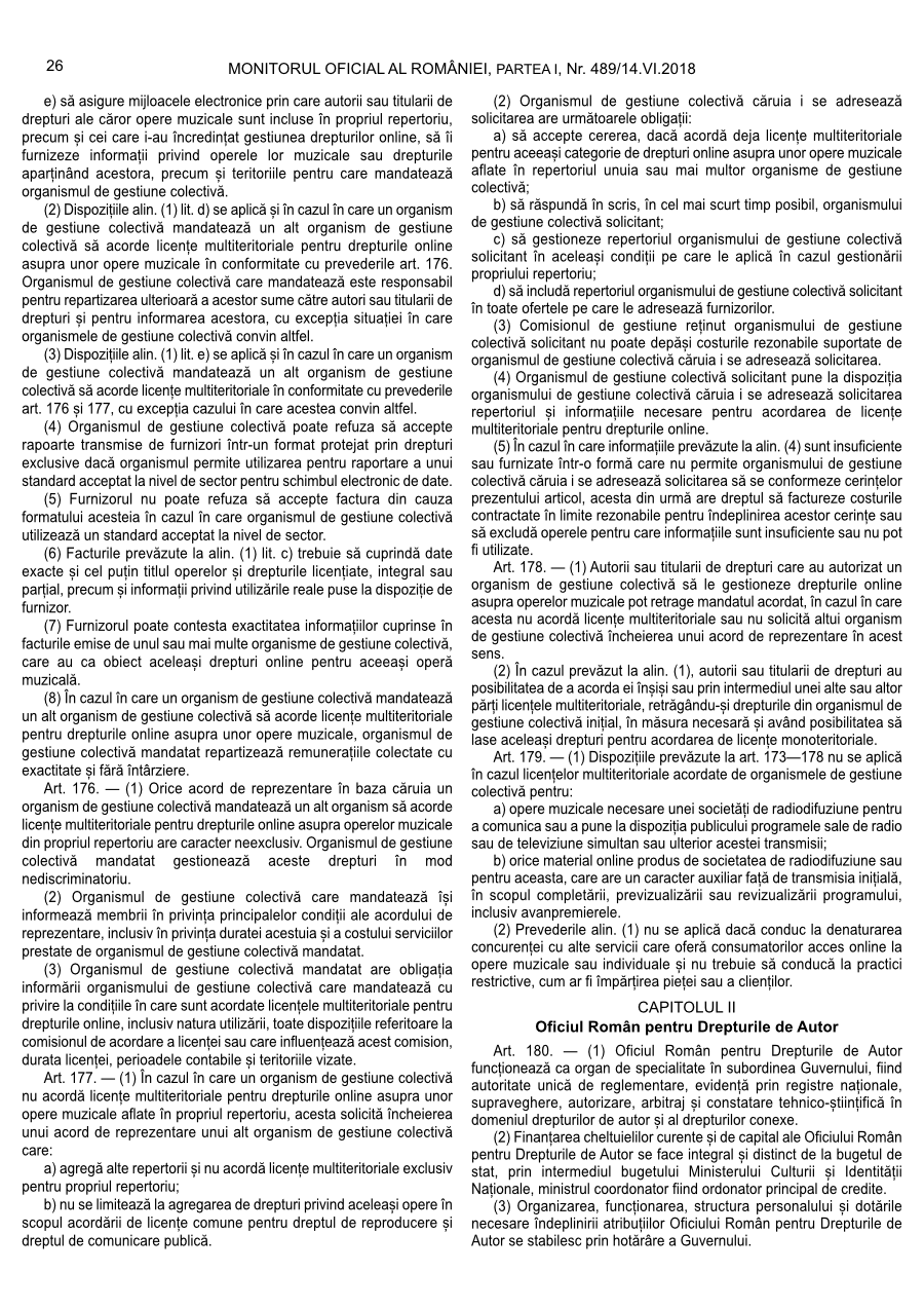 Pagina 26 din Monitorul Oficial nr. 489/2018