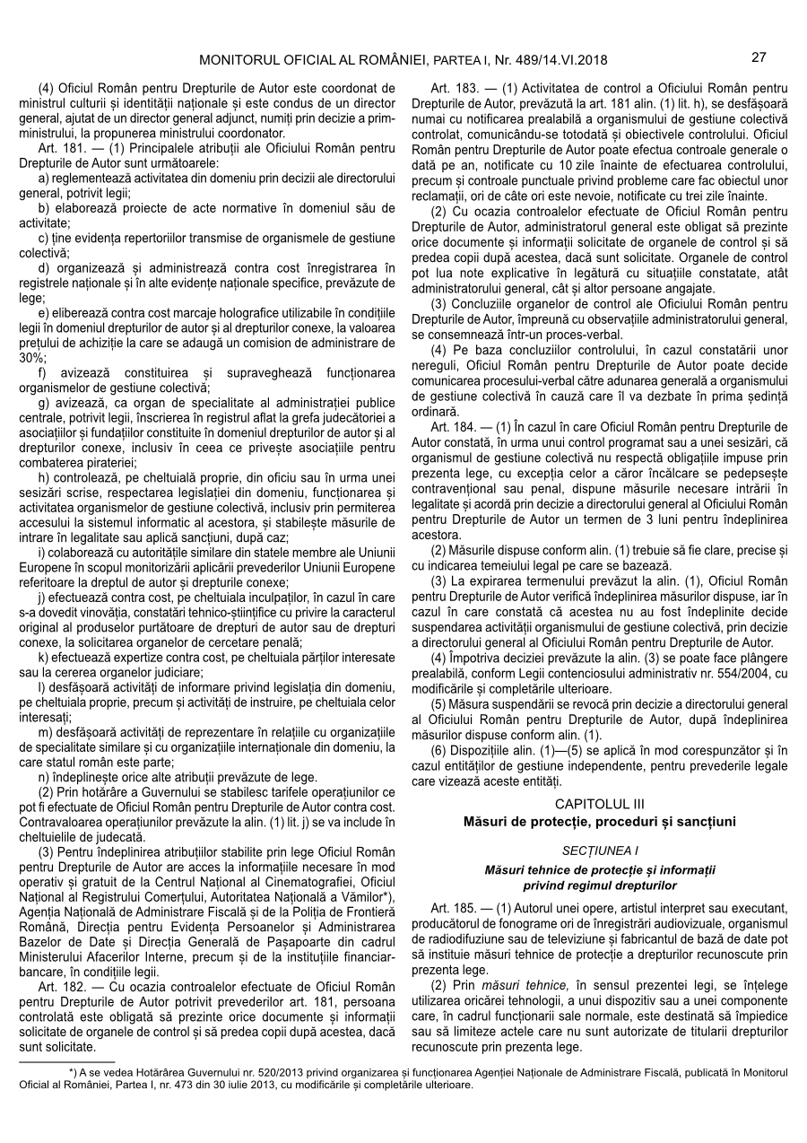 Pagina 27 din Monitorul Oficial nr. 489/2018