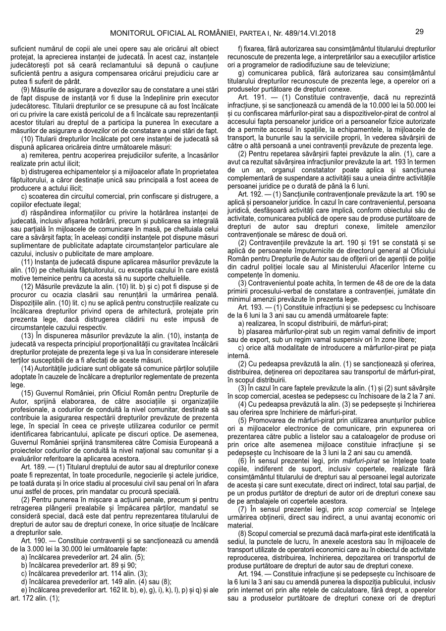 Pagina 29 din Monitorul Oficial nr. 489/2018