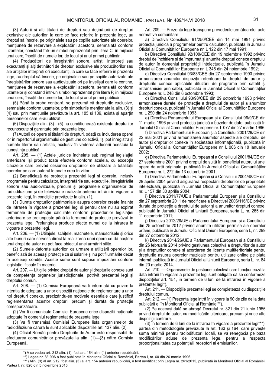 Pagina 31 din Monitorul Oficial nr. 489/2018