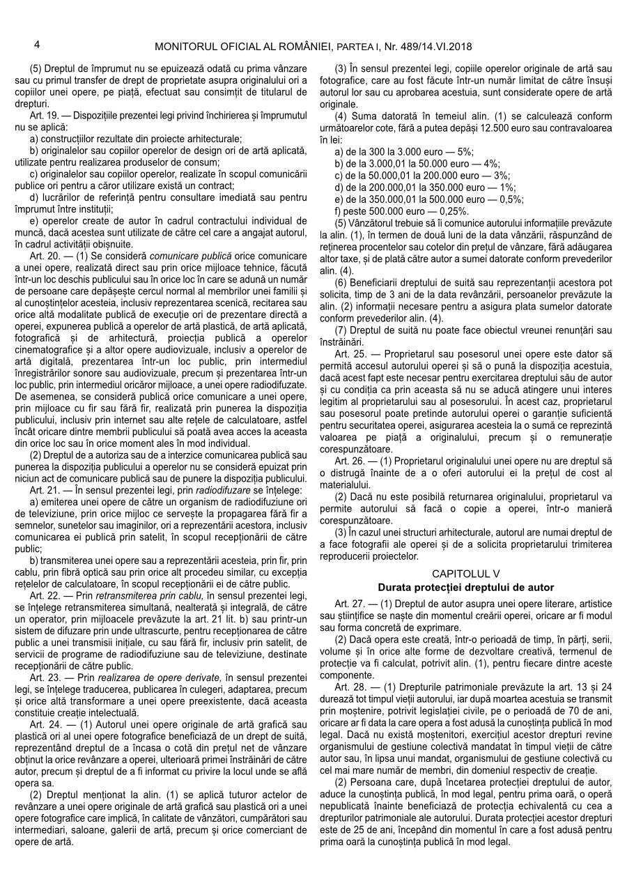 Pagina 4 din Monitorul Oficial nr. 489/2018