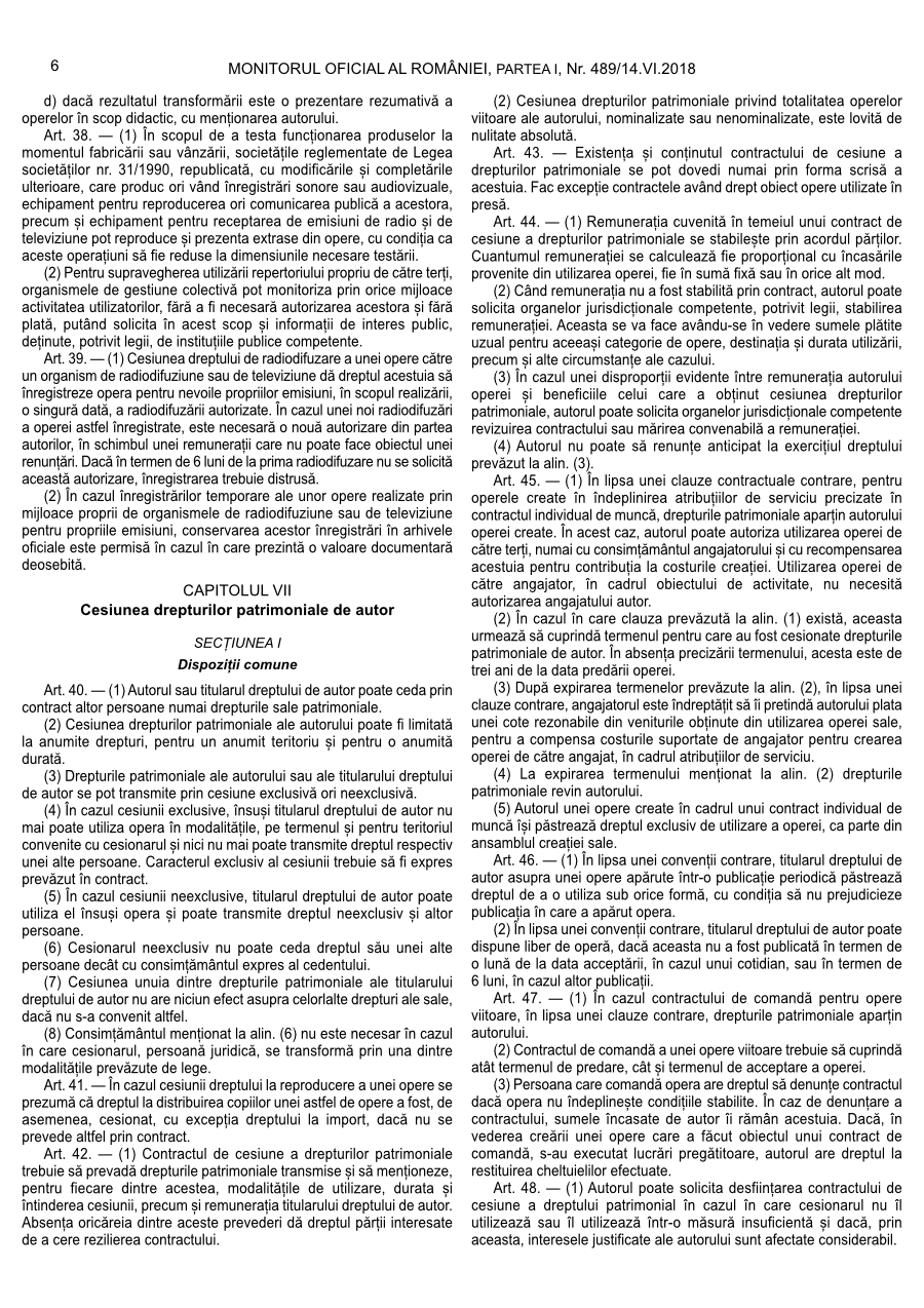 Pagina 6 din Monitorul Oficial nr. 489/2018