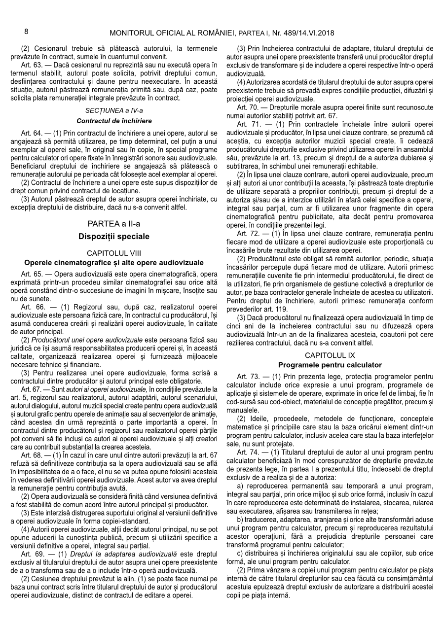 Pagina 8 din Monitorul Oficial nr. 489/2018