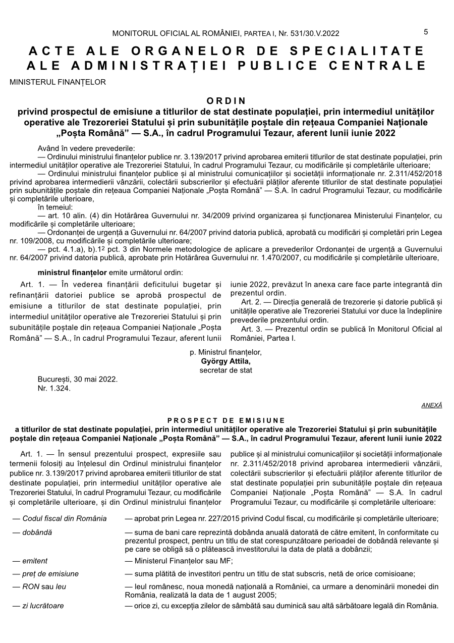 Pagina 5 din Monitorul Oficial nr. 531/2022