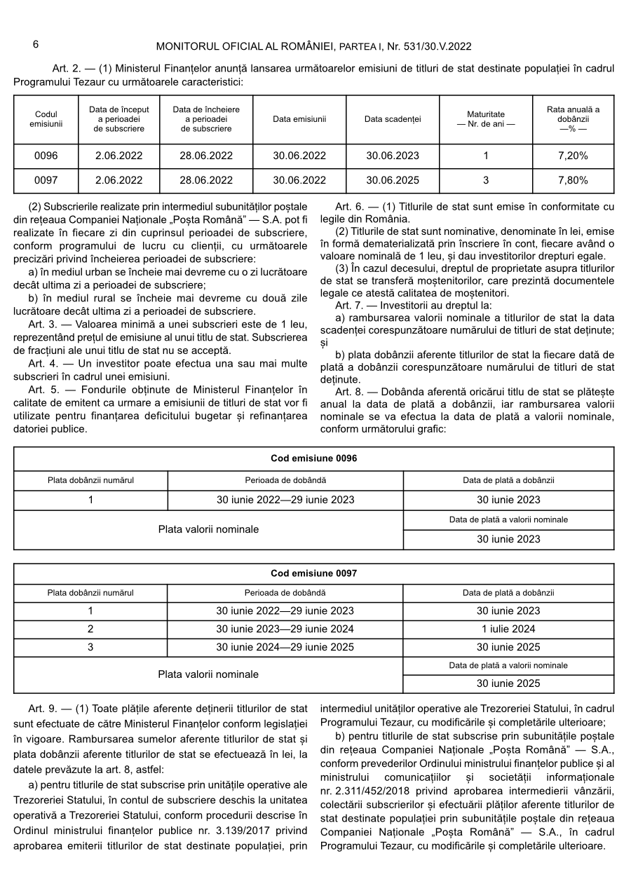 Pagina 6 din Monitorul Oficial nr. 531/2022