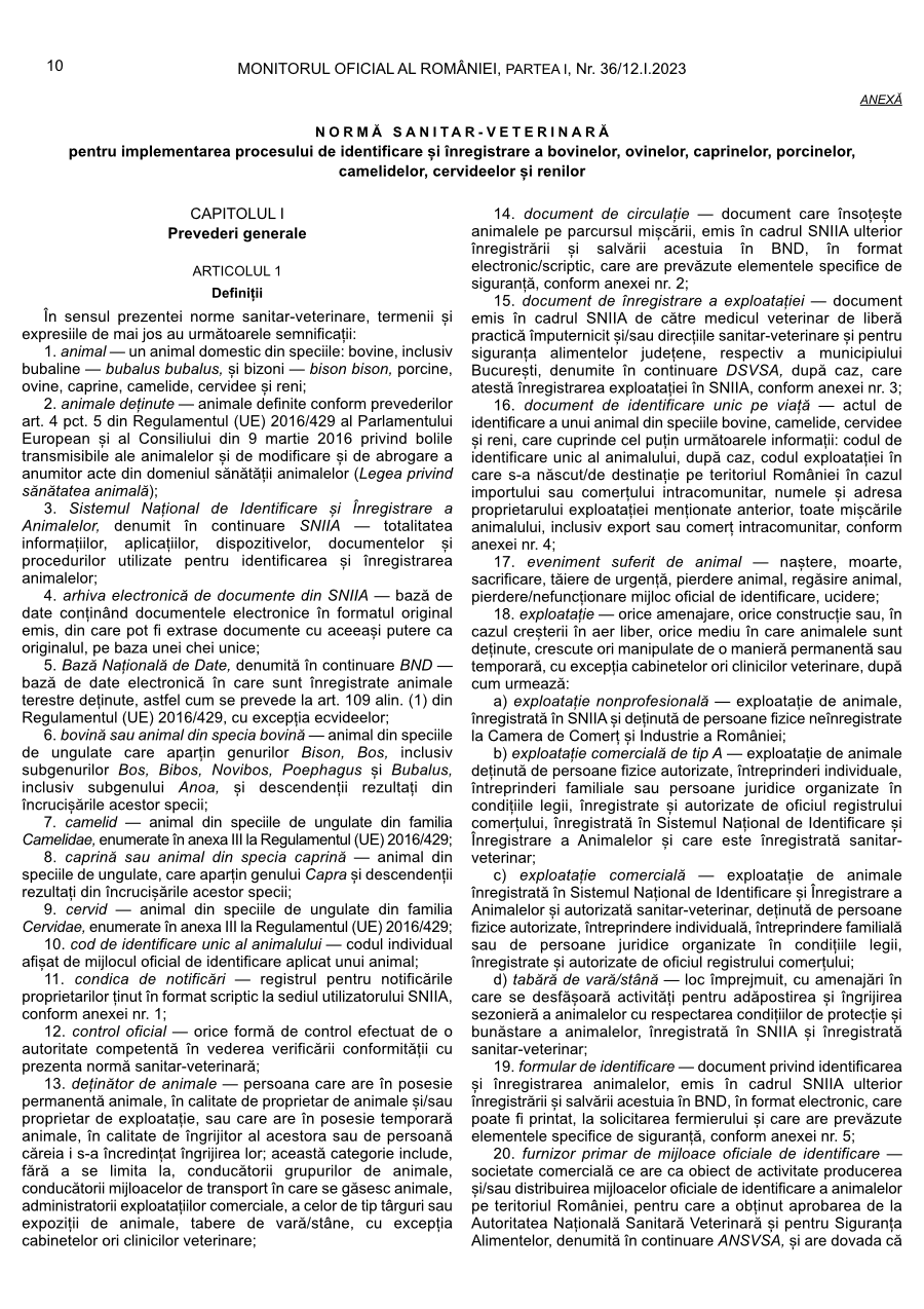 Pagina 10 din Monitorul Oficial nr. 36/2023