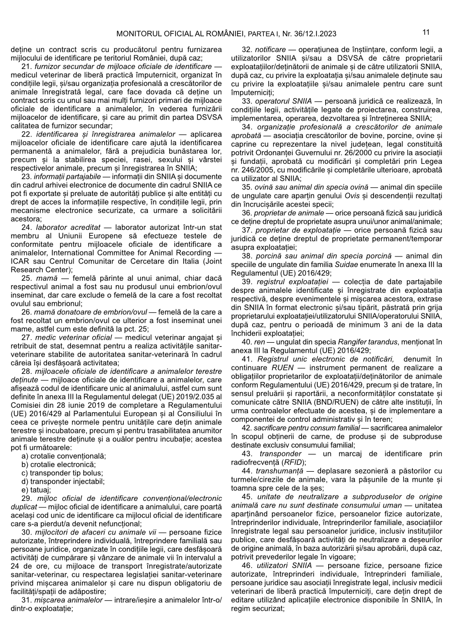Pagina 11 din Monitorul Oficial nr. 36/2023