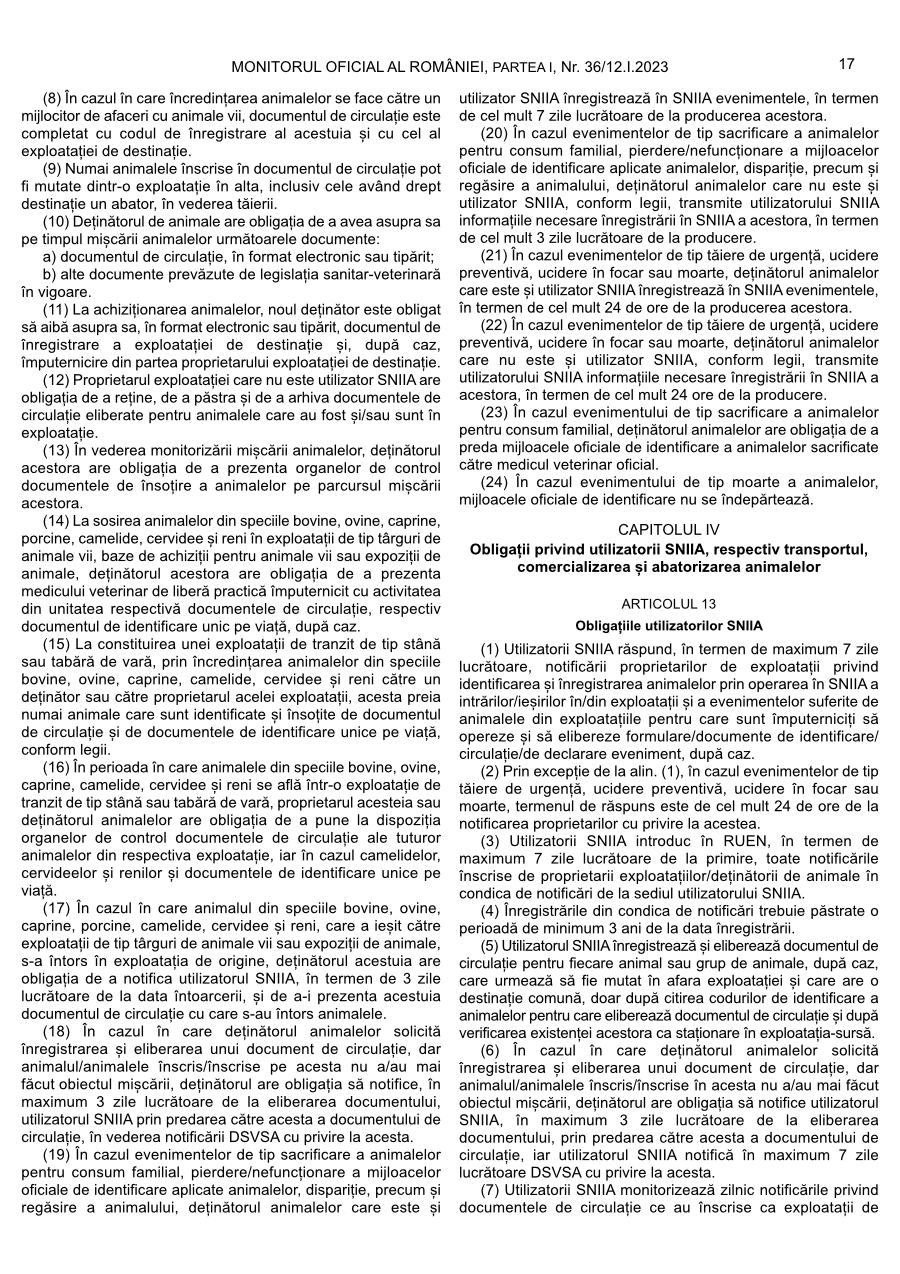 Pagina 17 din Monitorul Oficial nr. 36/2023