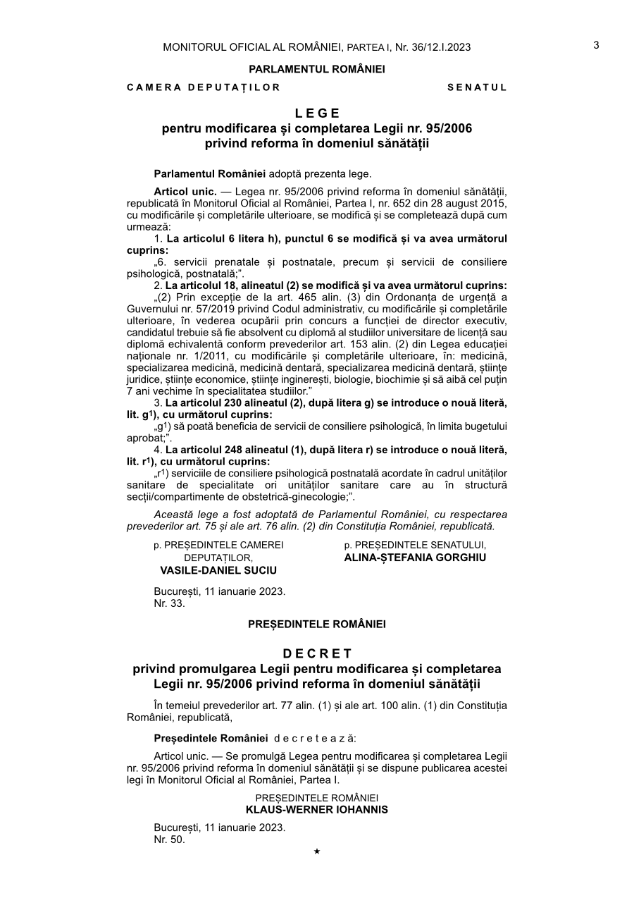 Pagina 3 din Monitorul Oficial nr. 36/2023