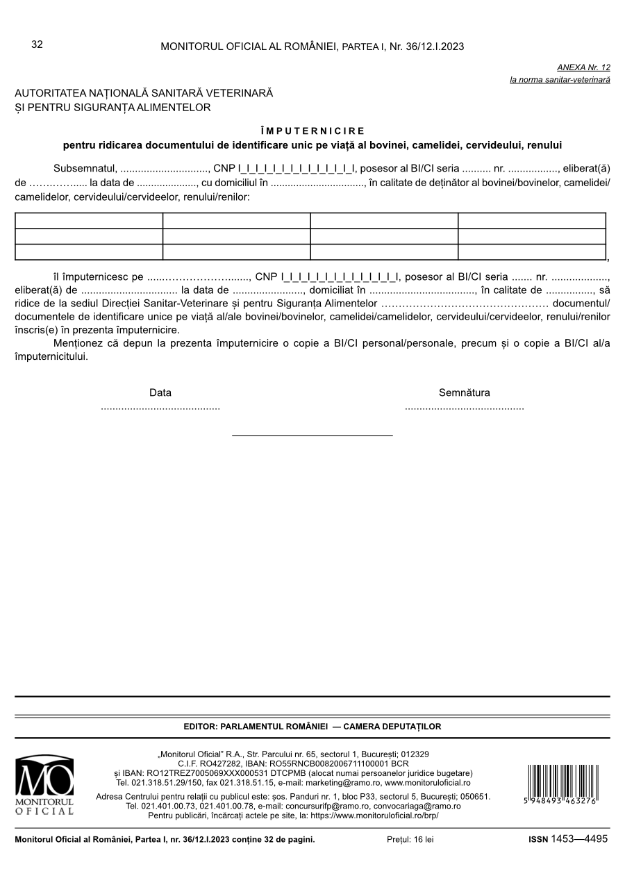 Pagina 32 din Monitorul Oficial nr. 36/2023
