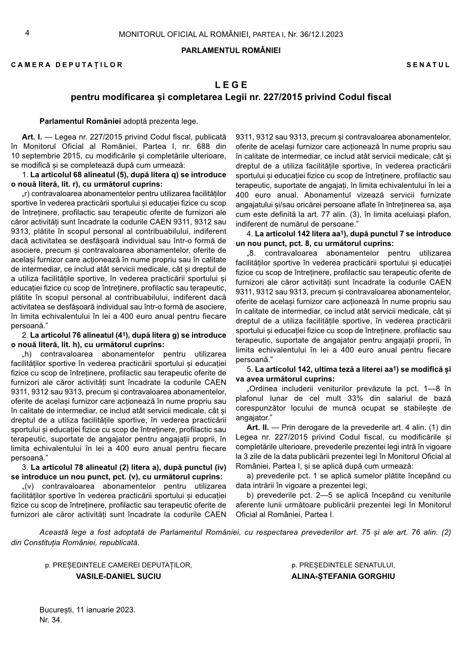 Pagina 4 din Monitorul Oficial nr. 36/2023