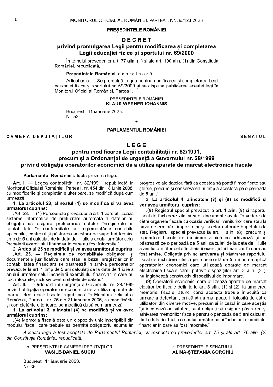 Pagina 6 din Monitorul Oficial nr. 36/2023